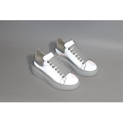 AMQ Leather Lace-Up Platform Sneakers