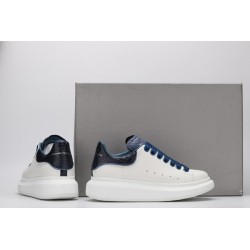 AMQ White &amp; Black Croc Oversized Sneakers