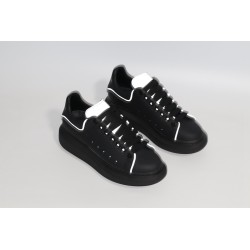 AMQ Leather Platform Sneakers-Black