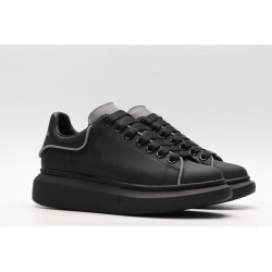 AMQ Leather Platform Sneakers-Black