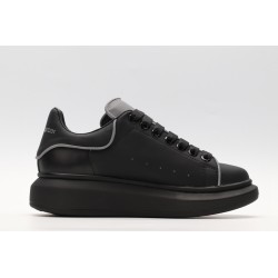 AMQ Leather Platform Sneakers-Black