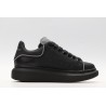 AMQ Leather Platform Sneakers-Black