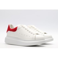 AMQ OVERSIZED SNEAKER with lust red suede heel