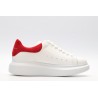 AMQ OVERSIZED SNEAKER with lust red suede heel