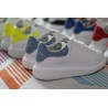 AMQ White &amp; Blue Oversized Sneakers