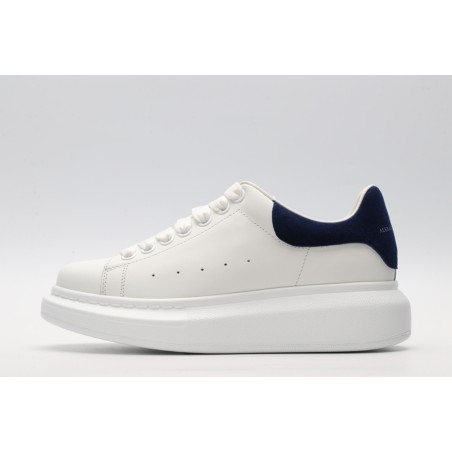 AMQ White &amp; Navy Oversized Sneakers