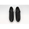 AMQ Black calf leather lace-up sneaker with siL*Ver-finished hammered stud