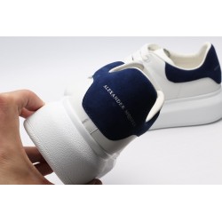 AMQ White &amp; Navy Oversized Sneakers