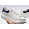 AMQ White &amp; Navy Oversized Sneakers