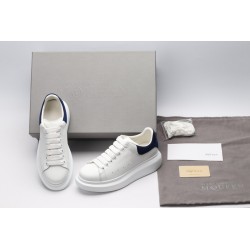 AMQ White &amp; Navy Oversized Sneakers