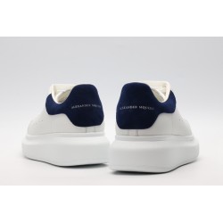 AMQ White &amp; Navy Oversized Sneakers