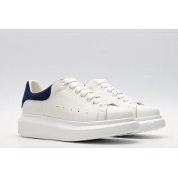 AMQ White &amp; Navy Oversized Sneakers