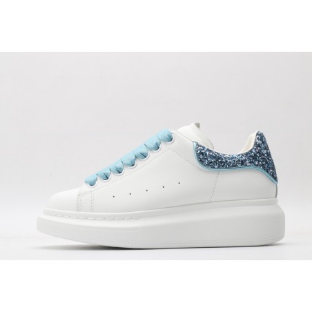 AMQ White &amp; Blue Tiny Dancer Oversized Sneakers