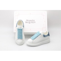 AMQ White &amp; Blue Tiny Dancer Oversized Sneakers