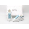 AMQ White &amp; Blue Tiny Dancer Oversized Sneakers