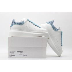 AMQ White &amp; Blue Tiny Dancer Oversized Sneakers