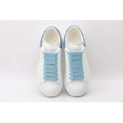 AMQ White &amp; Blue Tiny Dancer Oversized Sneakers