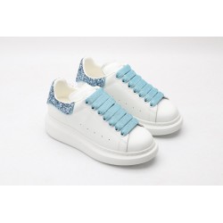 AMQ White &amp; Blue Tiny Dancer Oversized Sneakers