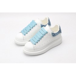 AMQ White &amp; Blue Tiny Dancer Oversized Sneakers