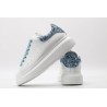 AMQ White &amp; Blue Tiny Dancer Oversized Sneakers