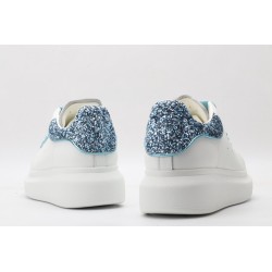 AMQ White &amp; Blue Tiny Dancer Oversized Sneakers