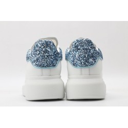 AMQ White &amp; Blue Tiny Dancer Oversized Sneakers