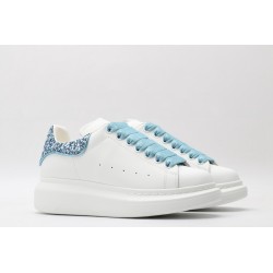 AMQ White &amp; Blue Tiny Dancer Oversized Sneakers