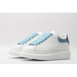 AMQ White &amp; Blue Tiny Dancer Oversized Sneakers