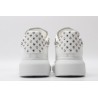 AMQ oversized white sneakers with siL*Ver-finished hammered stud