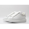 AMQ oversized white sneakers with siL*Ver-finished hammered stud