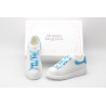 AMQ oversized sneakers with sky blue heel