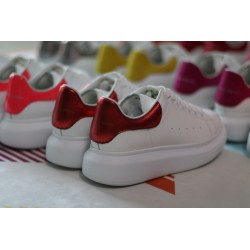 AMQ red foil embellished chunky leather sneakers