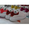 AMQ red foil embellished chunky leather sneakers