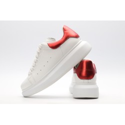 AMQ red foil embellished chunky leather sneakers