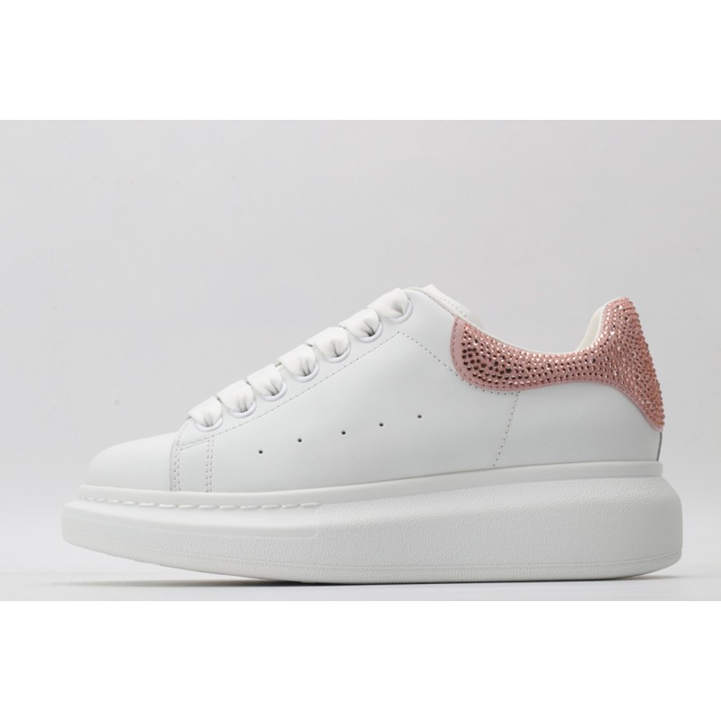 AMQ White &amp; Rose Studded Oversized Sneakers