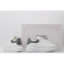 AMQ White &amp; Black Studded Oversized Sneakers