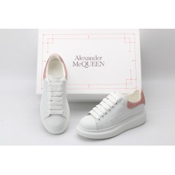 AMQ White &amp; Rose Studded Oversized Sneakers