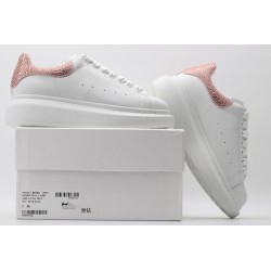 AMQ White &amp; Rose Studded Oversized Sneakers