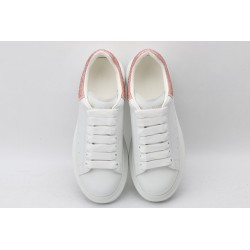 AMQ White &amp; Rose Studded Oversized Sneakers