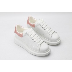 AMQ White &amp; Rose Studded Oversized Sneakers