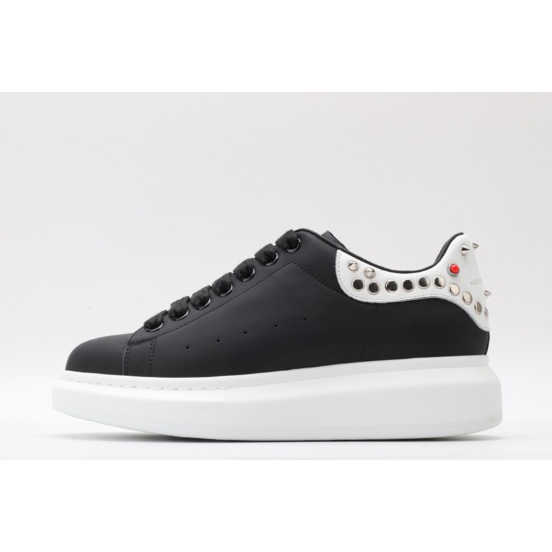 AMQ Black Studded Logo Oversized Sneakers