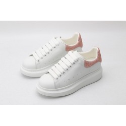 AMQ White &amp; Rose Studded Oversized Sneakers