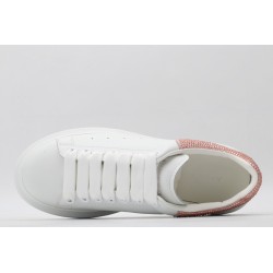 AMQ White &amp; Rose Studded Oversized Sneakers