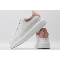 AMQ White &amp; Rose Studded Oversized Sneakers