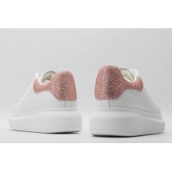 AMQ White &amp; Rose Studded Oversized Sneakers