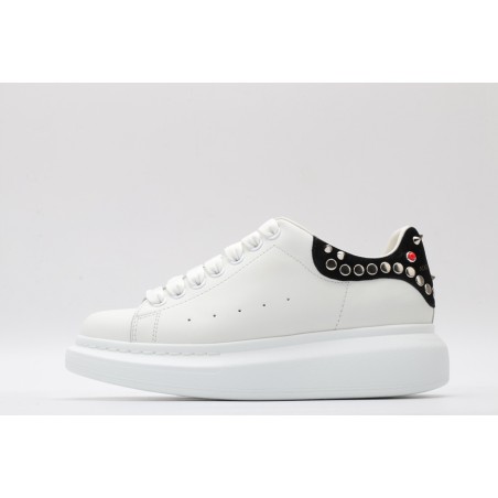 AMQ White Studded Logo Oversized Sneakers