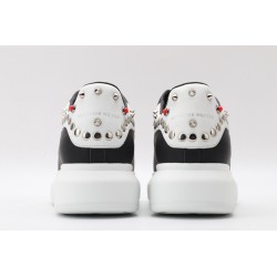 AMQ Black Studded Logo Oversized Sneakers