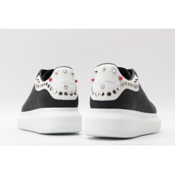 AMQ Black Studded Logo Oversized Sneakers