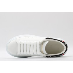 AMQ White Studded Logo Oversized Sneakers