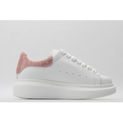 AMQ White &amp; Rose Studded Oversized Sneakers